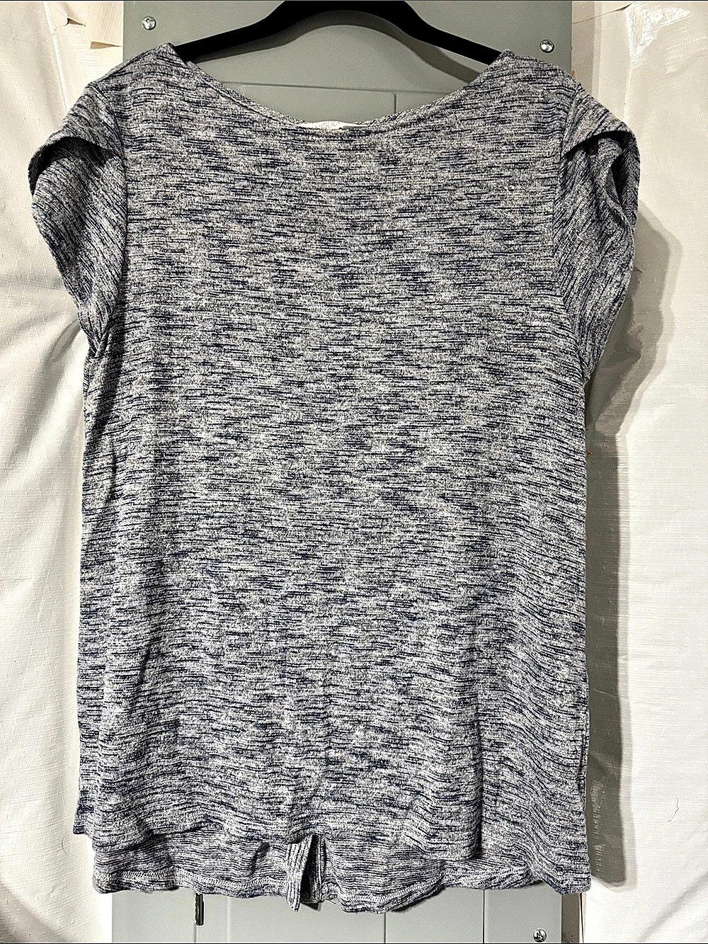 Market & Spruce Marled Short Sleeve Top in Blue & White Size Medium Like New